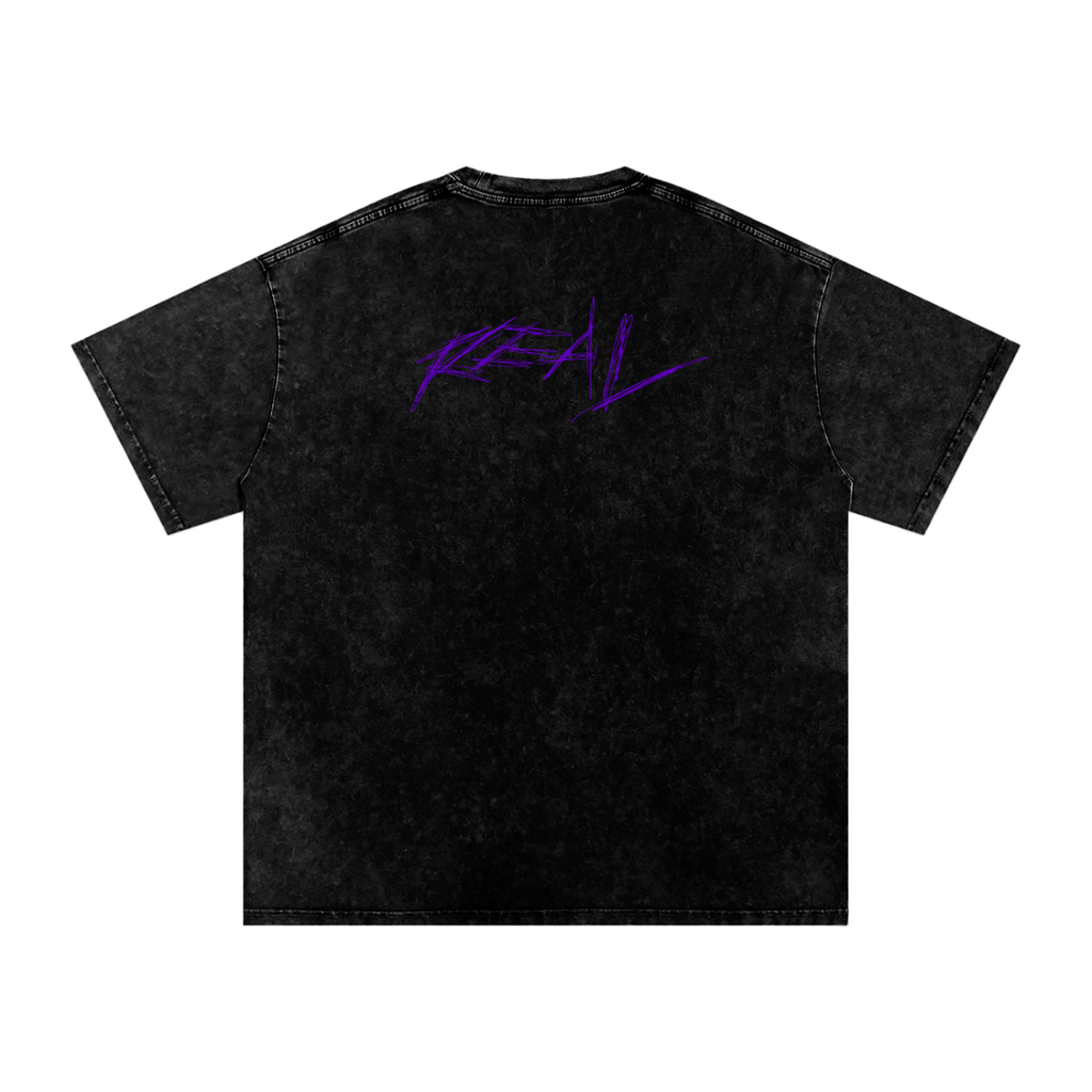 REAL Vintage Wash Tee Purple Logo