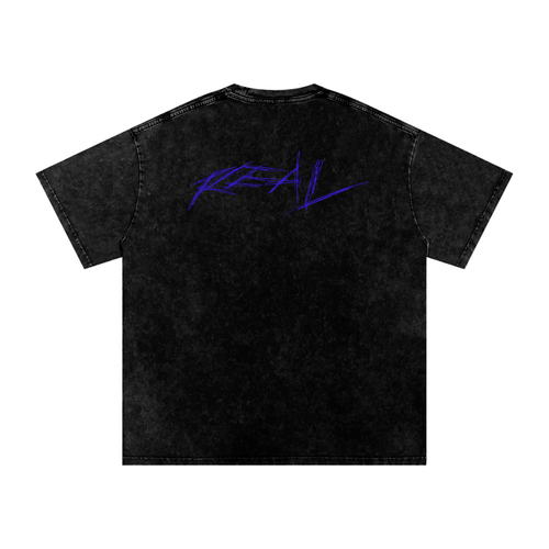 Real Vintage Wash Tee Blue Logo