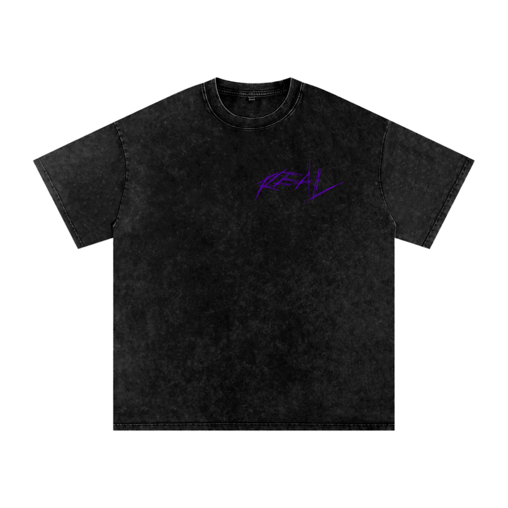 REAL Vintage Wash Tee Purple Logo