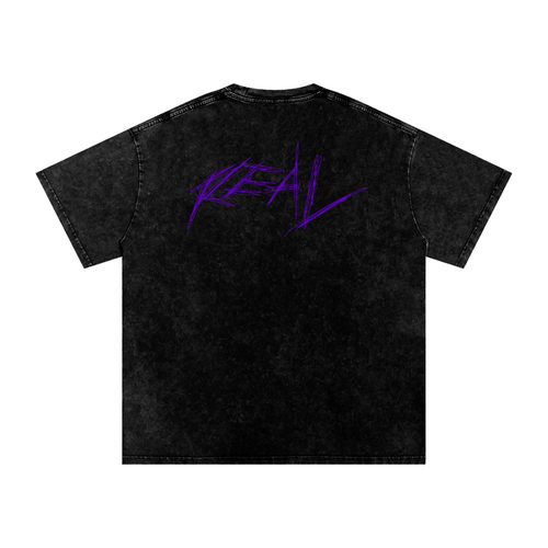 REAL Vintage Wash Tee Purple Logo