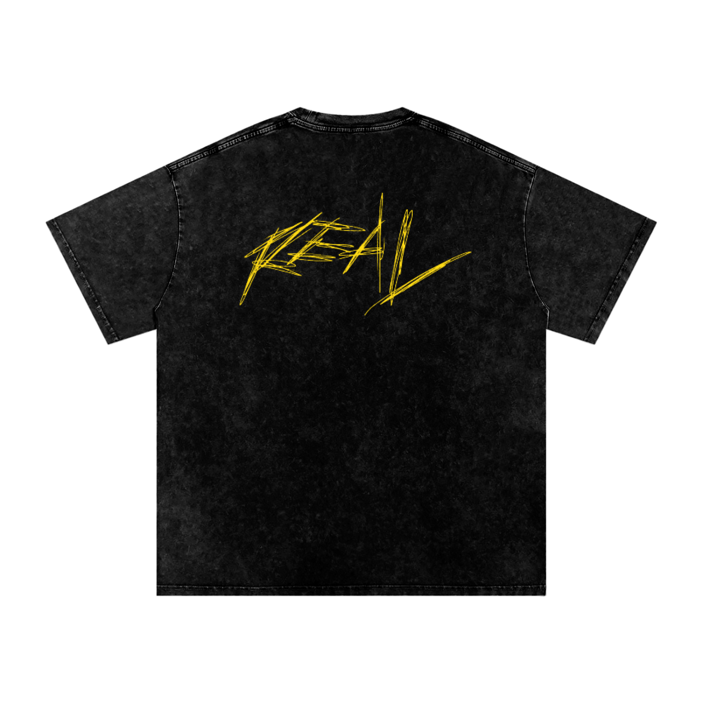 REAL Vintage Wash Tee Yellow Logo